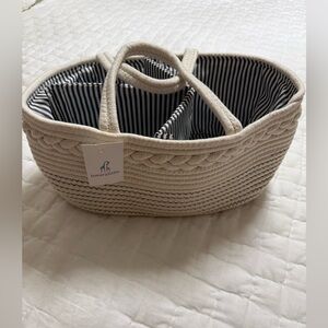 Cream Woven Diaper Caddy